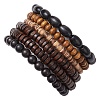 6Pcs Natural Coconut & Wood Beads Bracelets BJEW-JB11391-5