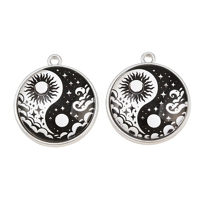 Printed Alloy Glass Pendants GL-CBA2376-01P-B-1