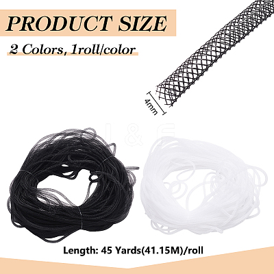 2Pcs 2 Colors Polyester Mesh Tubing OCOR-BC0006-89-1