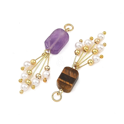 Natural Mixed Stone Pendants PALLOY-JF06063-1