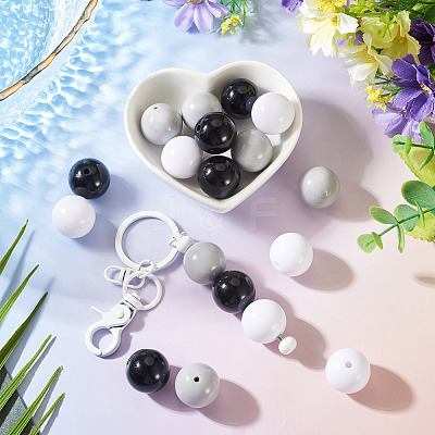 15Pcs 3 Colors Opaque Acrylic Beads SACR-TADJ0001-05A-1