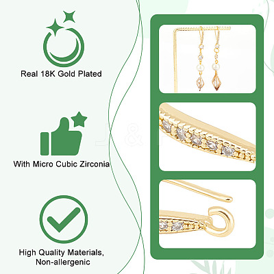14Pcs 7 Style Brass Micro Pave Clear Cubic Zirconia Earring Hooks KK-UN0002-21-1