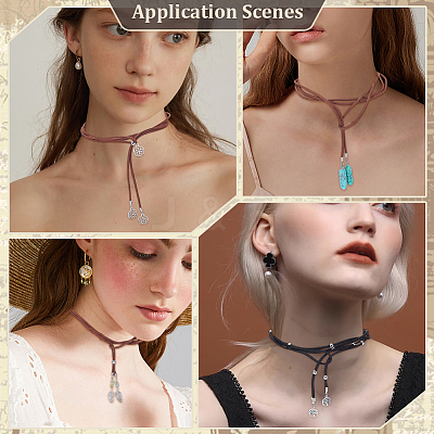 8Pcs 8 Styles Tree of Life Alloy & ABS Plastic Pearl & Natural Flower Amazonite Chip & Synthetic Turquoise Pendant Necklaces NJEW-ME00003-1