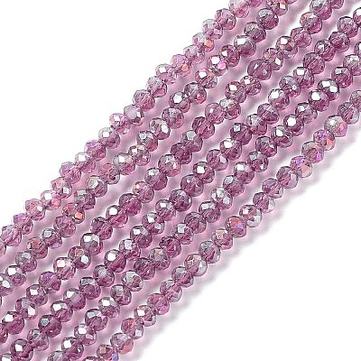 Electroplate Glass Beads Strands X-EGLA-R048-2mm-11-1