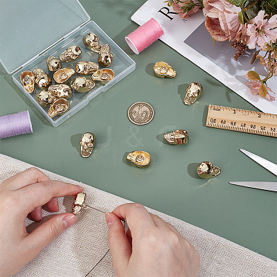 20Pcs Alloy Shank Buttons BUTT-PH0001-82B-G-1