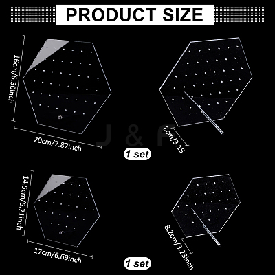 2 Sets 2 Styles Clear Acrylic Slant Back Earring Storage Rack EDIS-PH0001-93-1