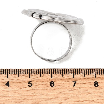Adjustable 304 Stainless Steel Open Cuff Ring Components STAS-P403-01F-P-1