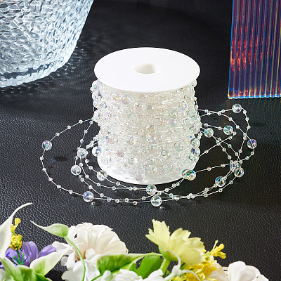 Acrylic Round Beaded Link Chains DIY-MB0007-001A-1