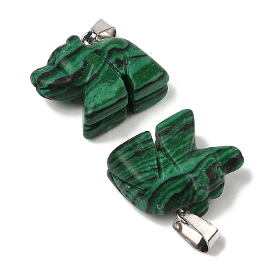 Synthetic Malachite Pendants G-B127-02P-01-1