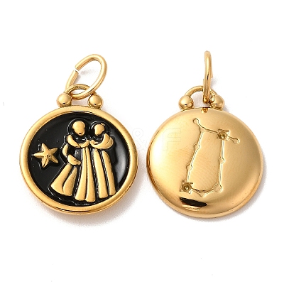 Ion Plating(IP) 304 Stainless Steel Enamel Pendants STAS-A080-43G-08-1