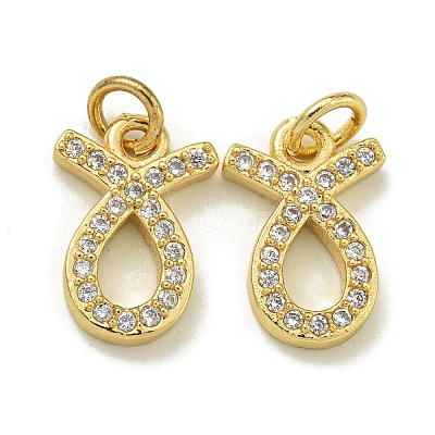 Rack Plating Brass Micro Pave Cubic Zirconia Pendants KK-K386-02I-G-1