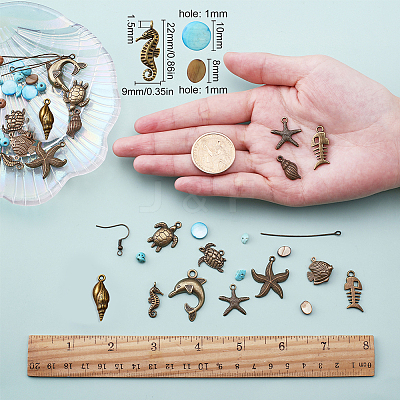 DIY Retro Ocean Theme Earring Making Kits DIY-SC0013-30-1