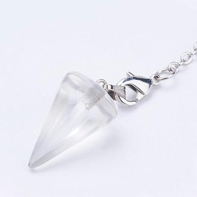 Natural & Synthetic Mixed Stone Hexagonal Pointed Dowsing Pendulums PALLOY-JF00332-1