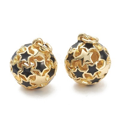 Brass Enamel Charms KK-A153-02G-D-1
