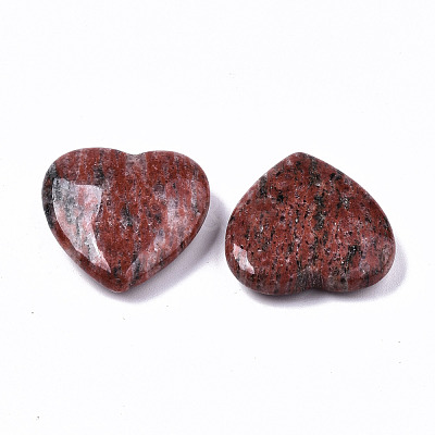 Natural Red Sesame Jasper Heart Love Stone G-S364-066-1