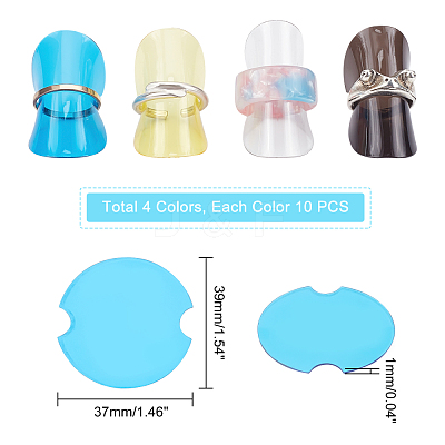 40Pcs 4 Colors Plastic Jewelry Ring Display Planks KY-PH0001-47-1