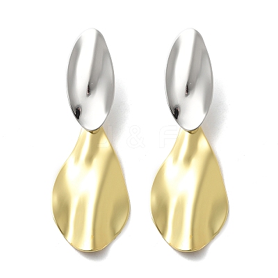 Brass Dangle Stud Earrings EJEW-S262-07GP-1