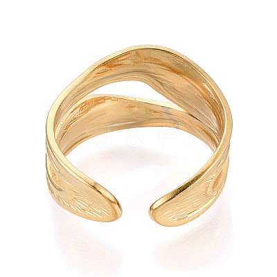 Ion Plating(IP) 304 Stainless Steel Cuff Ring RJEW-N038-112LG-1