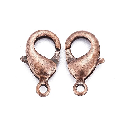 Red Copper Brass Lobster Claw Clasps X-KK-903-R-NF-1