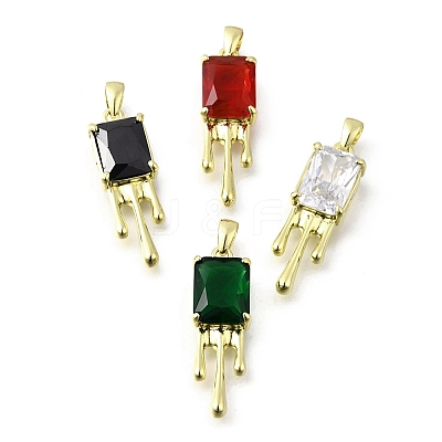 Brass Pave Cubic Zirconia Pendants KK-U072-33G-1