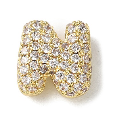 Brass Micro Pave Cubic Zirconia Beads LS-KK-P290-61G-N-1
