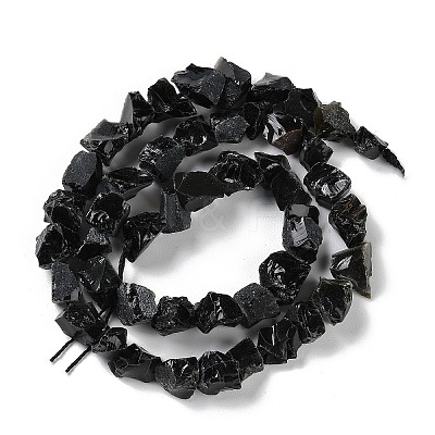 Raw Rough Natural Obsidian Beads Strands G-B065-C20-1