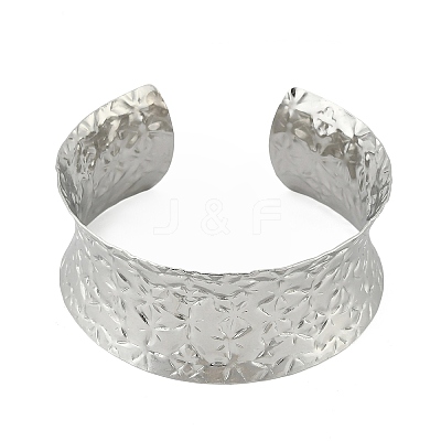304 Stainless Steel Wide Open Cuff Bangles for Women BJEW-K230-03C-P-1