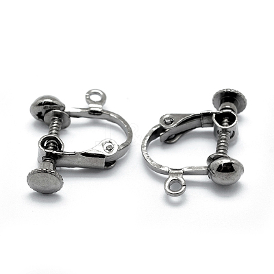 Brass Screw On Clip-on Earring Findings KK-L164-01B-1