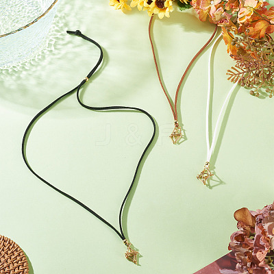 3Pcs Faux Suede Macrame Pouch  Pendant Necklaces NJEW-TAC0052-01-1
