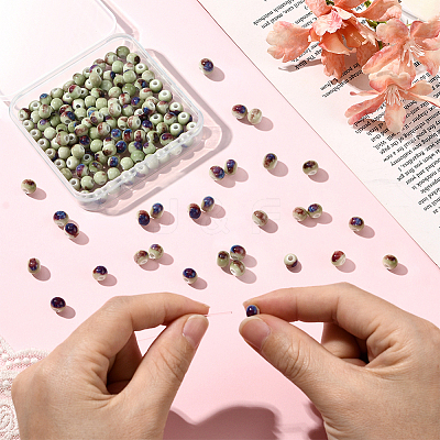 120Pcs Handmade Porcelain Beads PORC-LT0001-13B-1