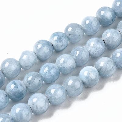 Dyed Natural Quartz Round Bead Strands X-G-R173-6mm-03-1