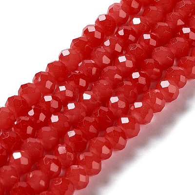 Baking Paint Imitation Jade Glass Bead Strands X-DGLA-A034-J6MM-A32-1