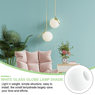 Frosted Glass Globe Lamp Shade Replacement AJEW-WH0528-04-1