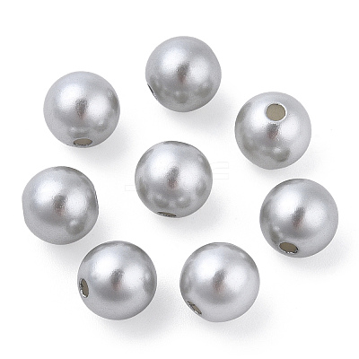 Spray Painted ABS Plastic Imitation Pearl Beads OACR-T015-05B-03-1