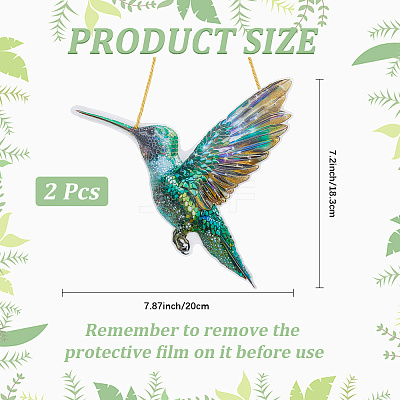 Acrylic Bird Hanging Suncatchers HJEW-WH20021-02D-1
