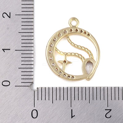 Brass Micro Pave Clear Cubic Zirconia Pendants FIND-B077-02G-11-1