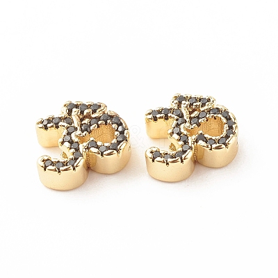 Rack Plating Brass Cubic Zirconia Beads KK-B051-04G-03-1