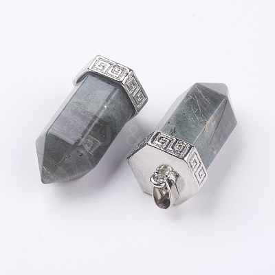 Natural Labradorite Pointed Pendants X-G-E442-03N-1