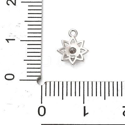 925 Sterling Silver Clear Cubic Zirconia 8-Pointed Star Charms STER-U009-06P-1