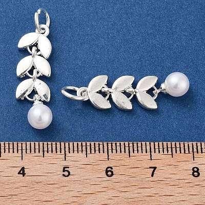 Plastic Imitation Pearl Pendants ENAM-M008-18S-1