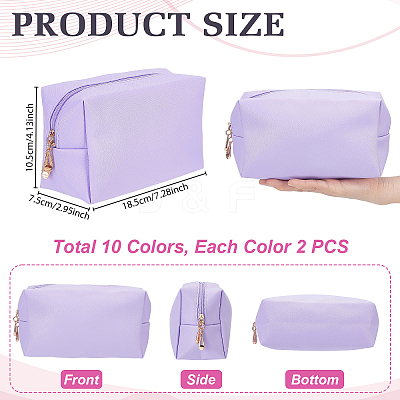 20Pcs 10 Colors Portable PU Leather Makeup Storage Bag AJEW-WA0004-56-1