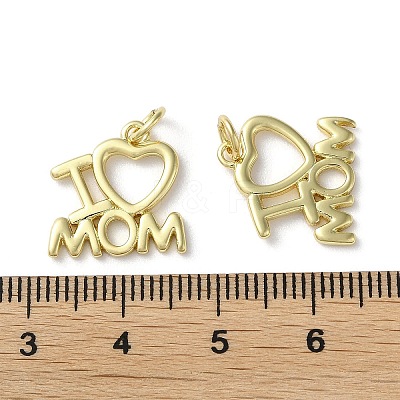 Mother's Day Rack Plating Brass Charms KK-P245-05G-1