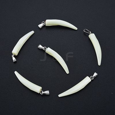 Natural Trochid Shell/Trochus Shell Pendants SSHEL-G024-04A-1