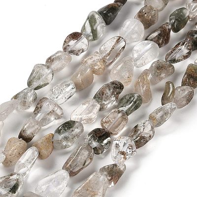 Natural Green Lodolite Quartz Beads Strands G-P497-01E-05-1