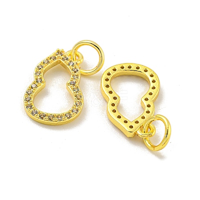 Brass Micro Pave Cubic Zirconia Pendants KK-L075-015G-1