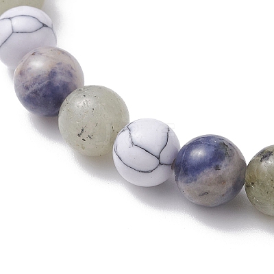 Synthetic Howlite & Natural Sodalite & Labradorite Beads Bracelets for Women BJEW-JB12829-1