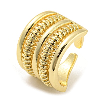 Brass Open Cuff Ring RJEW-C033-05G-1