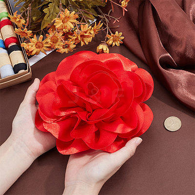 Flower Polyester Brooches JEWB-WH0001-47P-02-1
