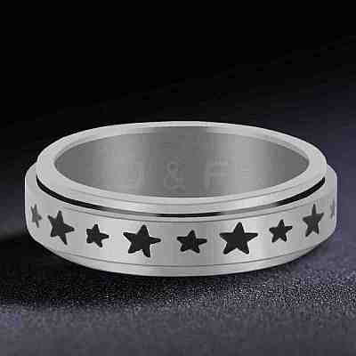 201 Stainless Steel Rotating Fidget Band Ring MATO-PW0001-059B-02-1