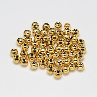 Rack Plating Brass Round Spacer Beads KK-I601-6mm-G-RS-1